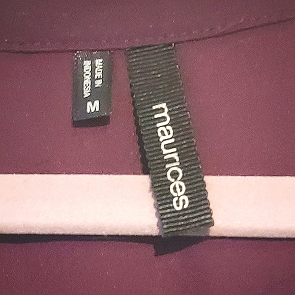 Maurices Wine color semi sheer blouse. - Picture 4 of 6